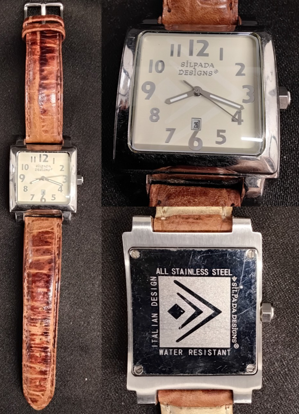 Silpada Designs Italian Watch Brown Leather Band New Battery #Z5856